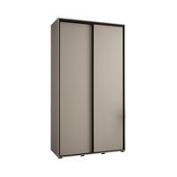 SCHWEBETÜRENSCHRANK 235,2/130/45 2-türig - Kaschmir/Schwarz, Holz/Metall (130/235.2/45cm) - MÖBEL KRYSPOL