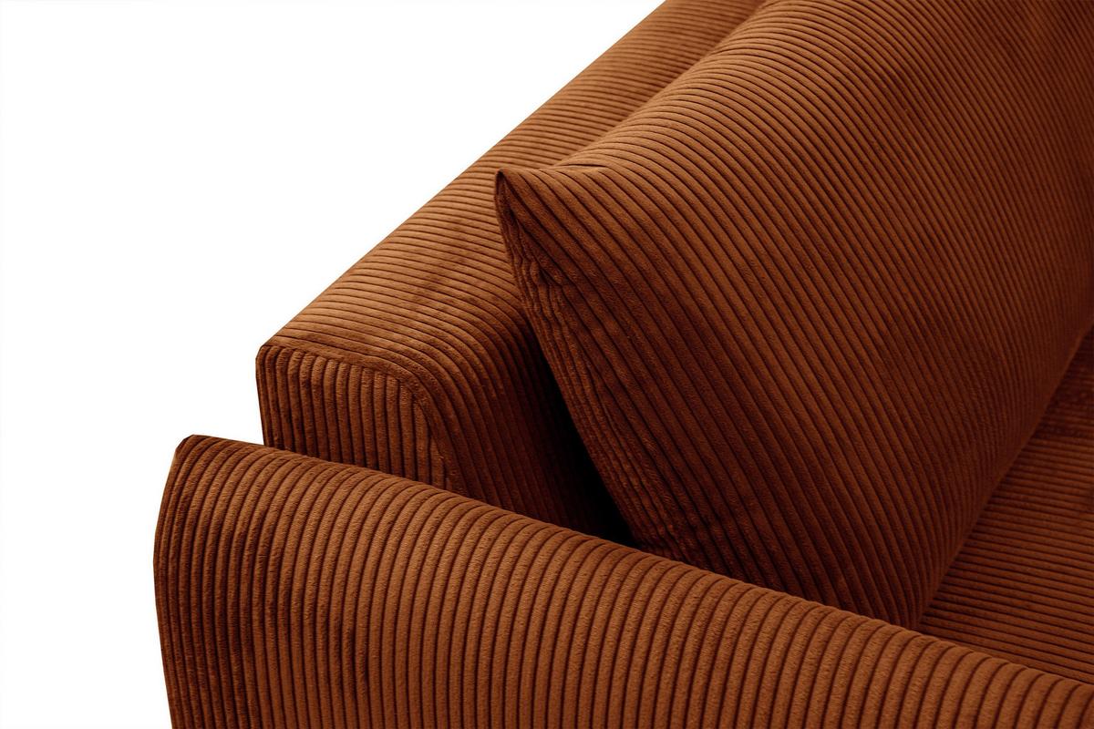 ECKSOFA TAUER 5-Sitzer, orange - Schwarz/Orange, Holzwerkstoff/Kunststoff (174/292cm) - Wozimo