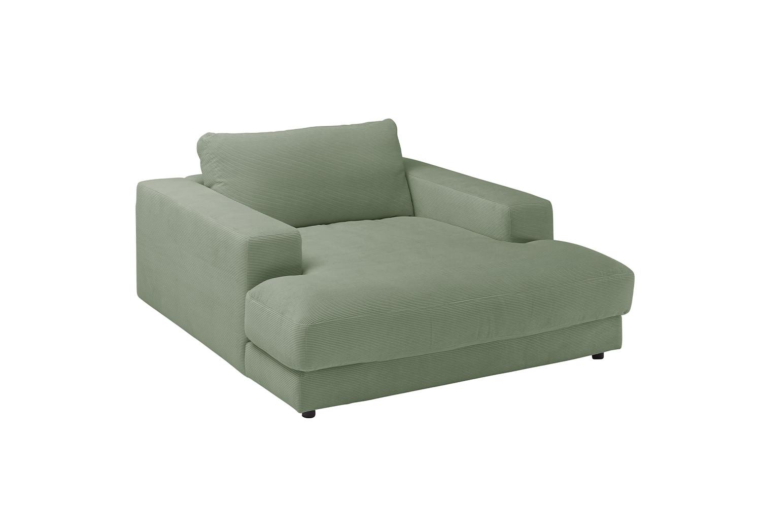 LONGSEAT MADELINE Grün Cord - Schwarz/Olivgrün, Kunststoff/Textil (150/86/170cm) - KAWOLA