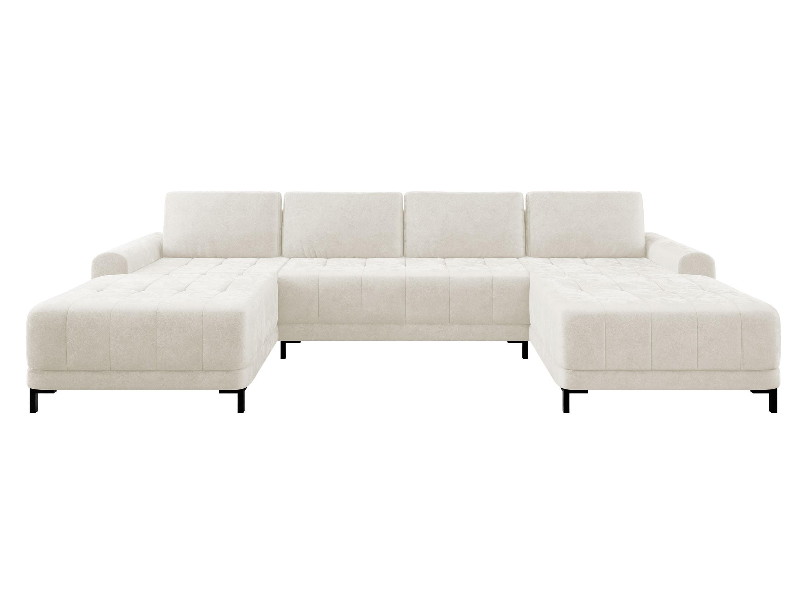 WOHNLANDSCHAFT Aris XL - Creme/Schwarz, Holz/Textil (337/92/168cm) - MIRJAN24
