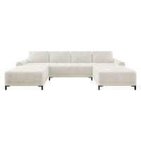 WOHNLANDSCHAFT Aris XL - Creme/Schwarz, Holz/Textil (337/92/168cm) - MIRJAN24