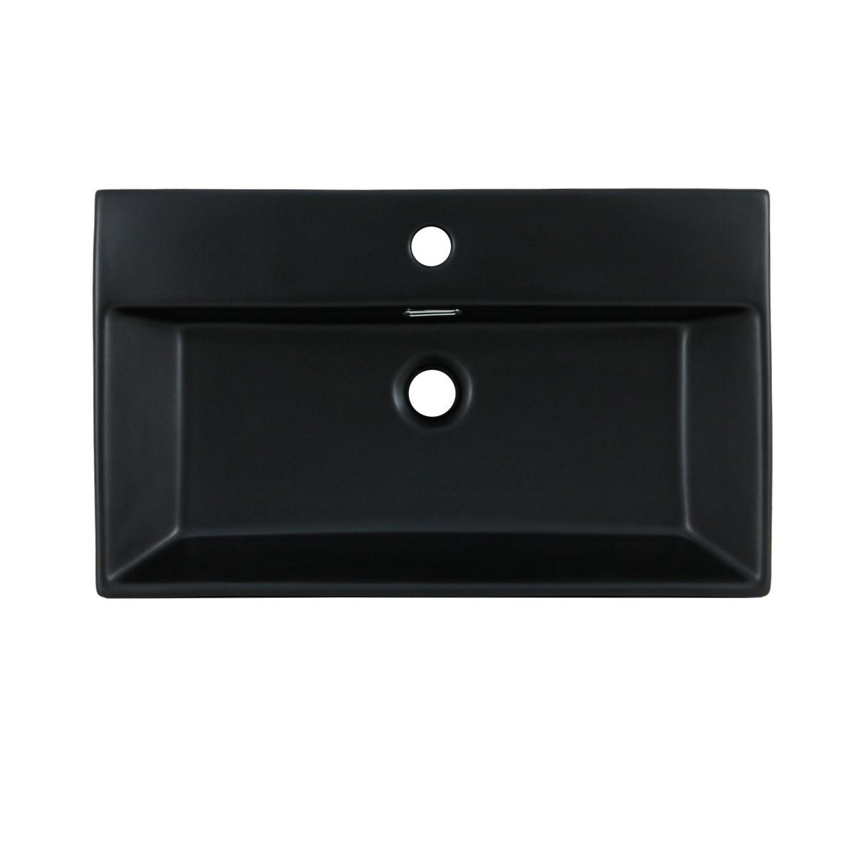 WASCHBECKEN - Schwarz, Keramik (36.5/13/60.5cm) - ML-DESIGN