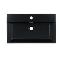 WASCHBECKEN - Schwarz, Keramik (36.5/13/60.5cm) - ML-DESIGN