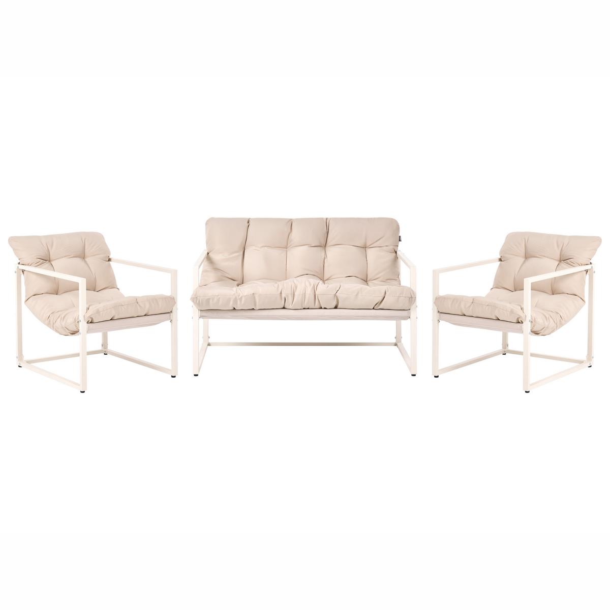 LOUNGE-SET Beige Garda - Beige, Metall - Beliani