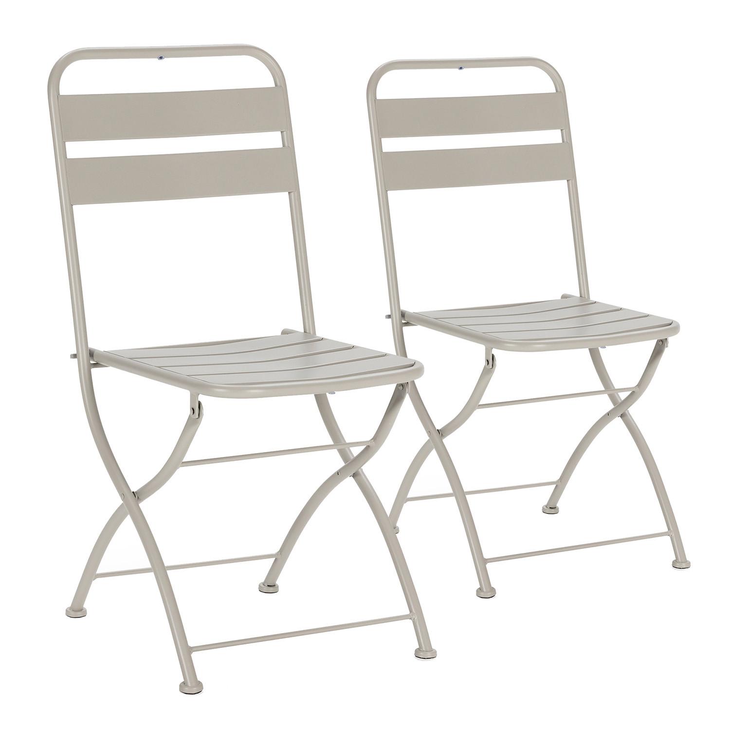 GARTENKLAPPSTUHL-SET Perla Metall - Grau, Metall (42/88/50cm) - VS Venta-stock