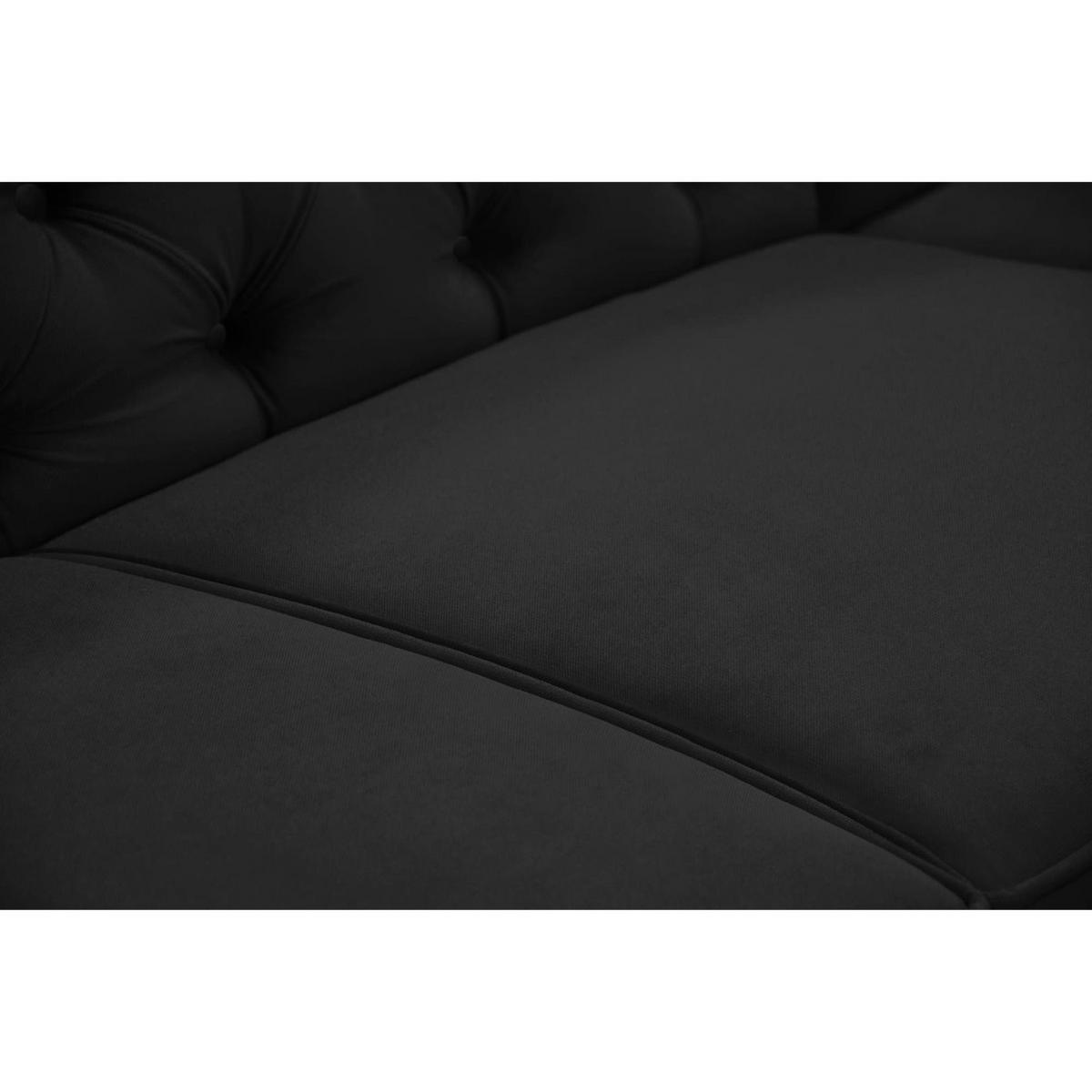 ECKSCHLAFSOFA Chester im Chesterfield-Stil, Schwarz, links - Schwarz, Textil (278/173cm) - Beautysofa