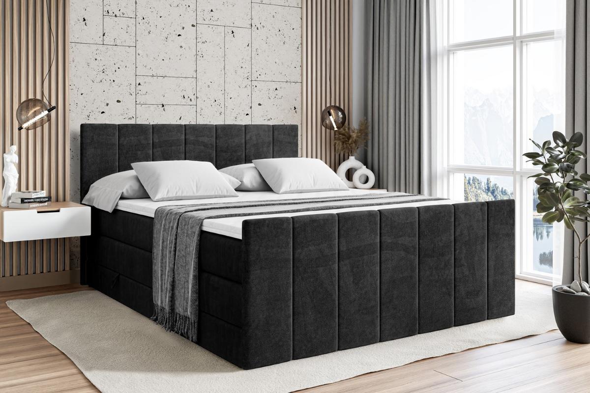 BOXSPRINGBETT MOETI-Z KING - 140x200 - H3/H4 - Schwarz - Schwarz, Holzwerkstoff (140/200cm) - ALTDECOR