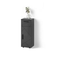 MIDISCHRANK Ronco Anthrazit Hochglanz 30 x 81 cm - Schwarz Hochglanz, Holzwerkstoff (30/81/30cm) - Livinity®