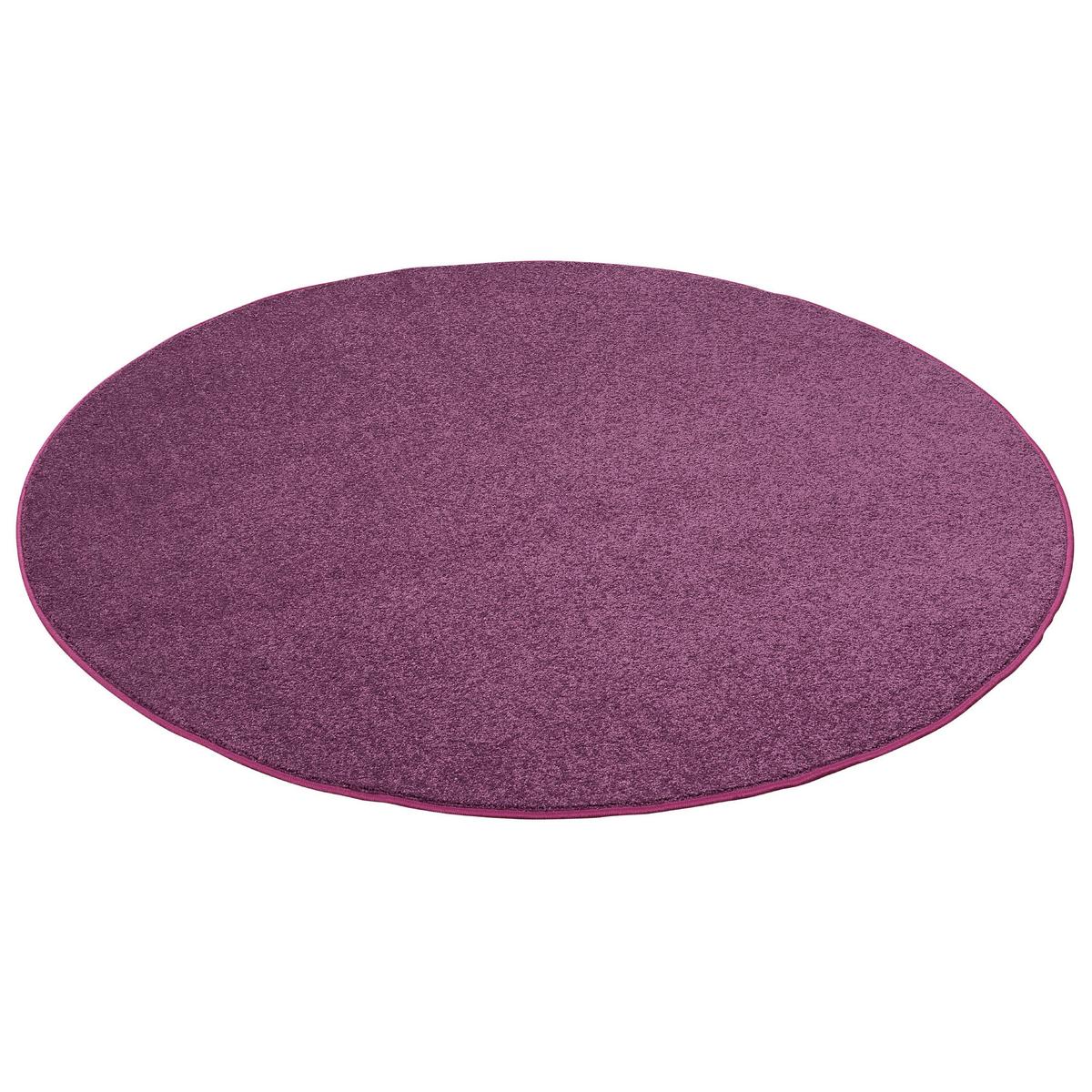 HOCHFLOR VELOURS TEPPICH LUNA RUND - Lila, Textil (100/100cm) - Snapstyle