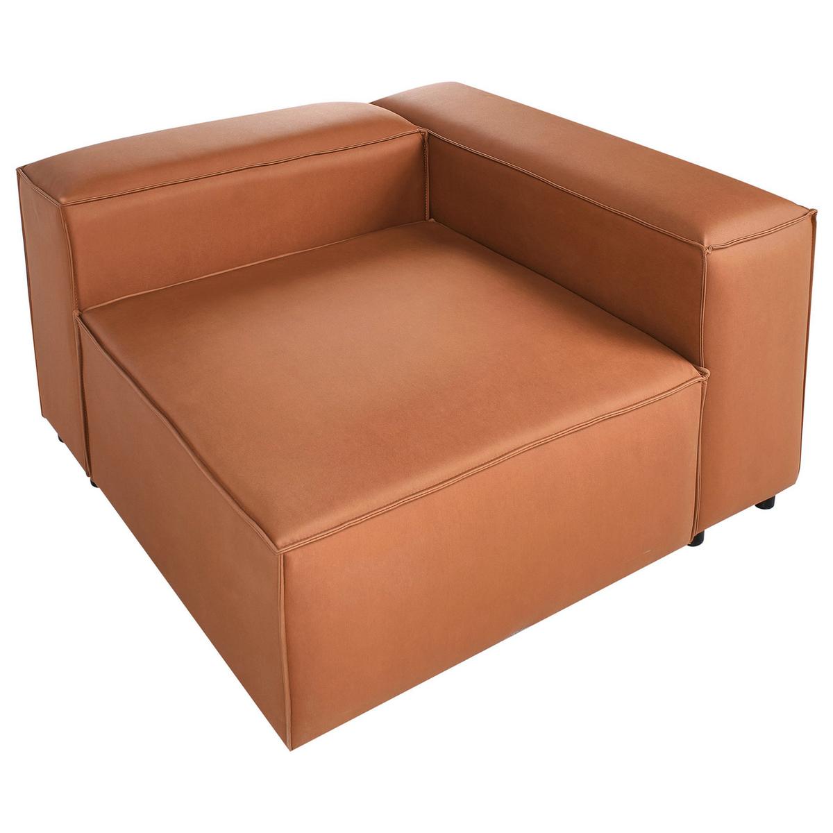 ECKMODUL Stoff Goldbraun symmetrisch Brande - Goldfarben, Textil (123/70/121cm) - Beliani