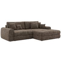 ECKSOFA ARELIA L - Braun Schenille grob gewebt - Links Seite - Schwarz/Braun, Kunststoff/Textil (292/205cm) - MKS