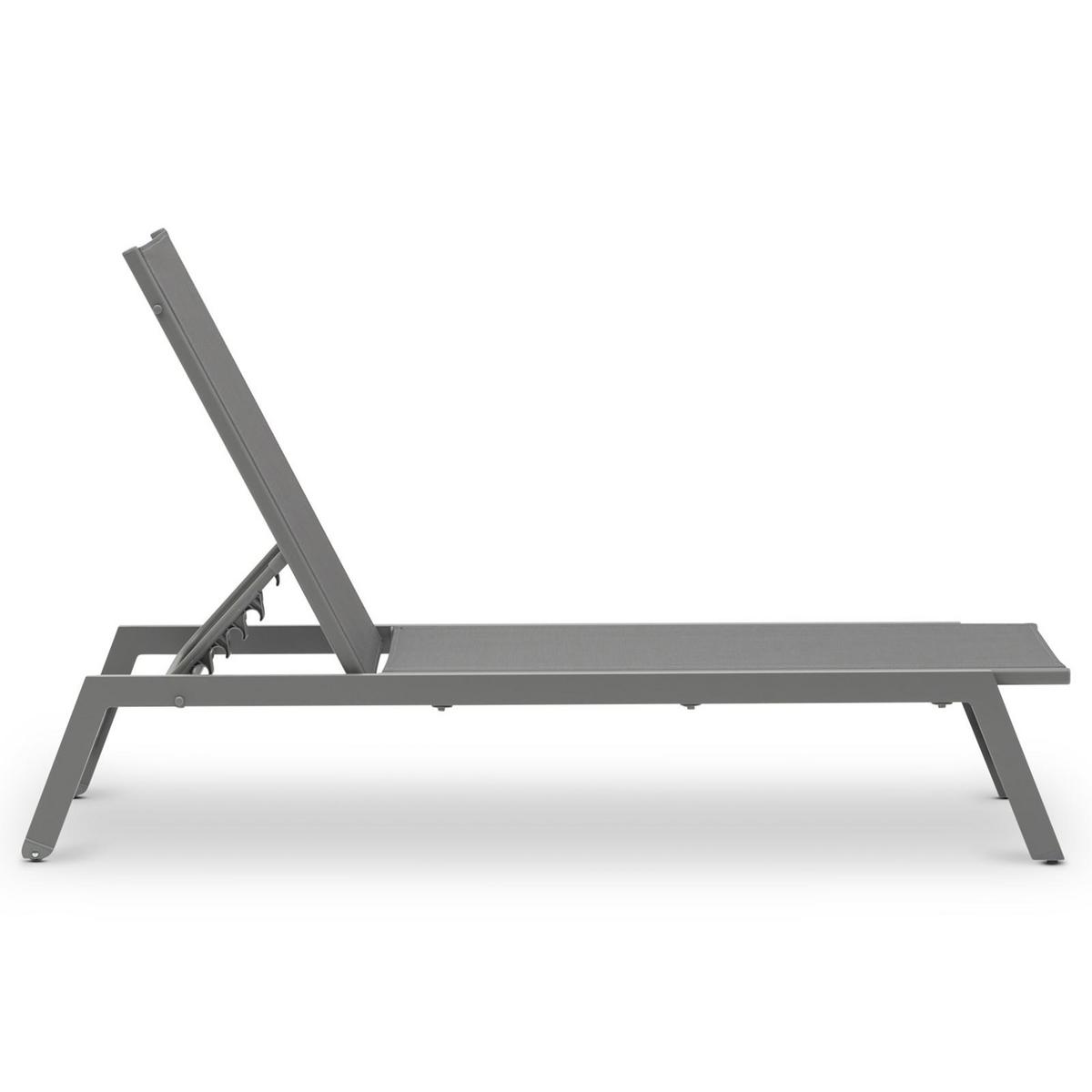 GARTENLIEGE ESPIRITU - Grau, Textil/Metall (192/31/55cm) - IDIMEX