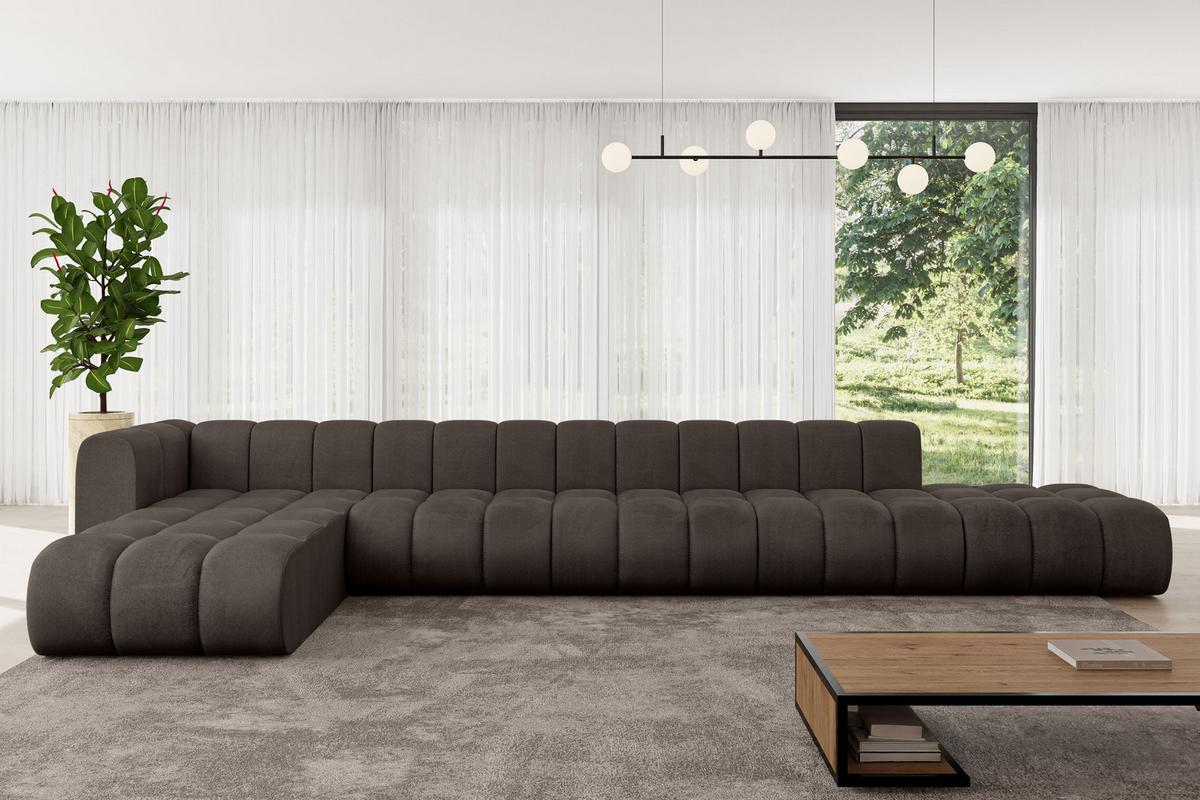 ECKSOFA modulares Sofa Zuvon-L3 - 478x177x70 cm Braun - Braun, Holzwerkstoff/Textil (478/177cm) - ALTDECOR