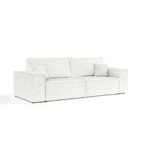 SOFA RESSO mit Schlaffunktion Creme im Neve Stoff - Creme/Schwarz, Holz/Holzwerkstoff (255/70/105cm) - AltaBeds