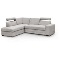ECKSCHLAFSOFA Roma beige links - Beige/Schwarz, Textil (250/205cm) - Beautysofa