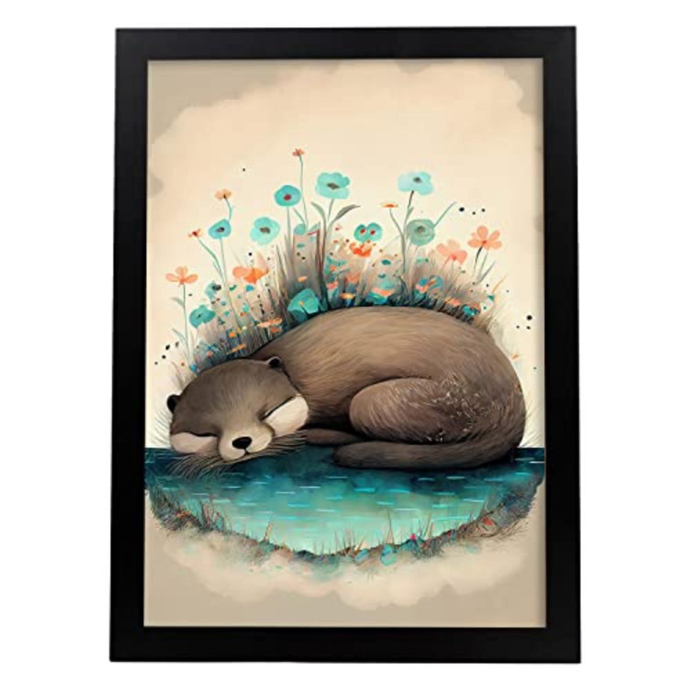 POSTER Otter Im Präzisionsstil. A4 Rahmenlos - Klar, Papier (29.7/5/21cm) - Nacnic