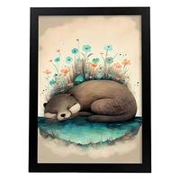 POSTER Otter Im Präzisionsstil. A4 Rahmenlos - Klar, Papier (29.7/5/21cm) - Nacnic
