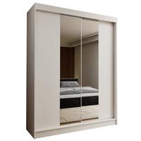 SCHWEBETÜRENSCHRANK LUCENZA 160/216/61 cm 2-türig mit Spiegel Weiß - Weiß, Holzwerkstoff (160/216/61cm) - MASSENO