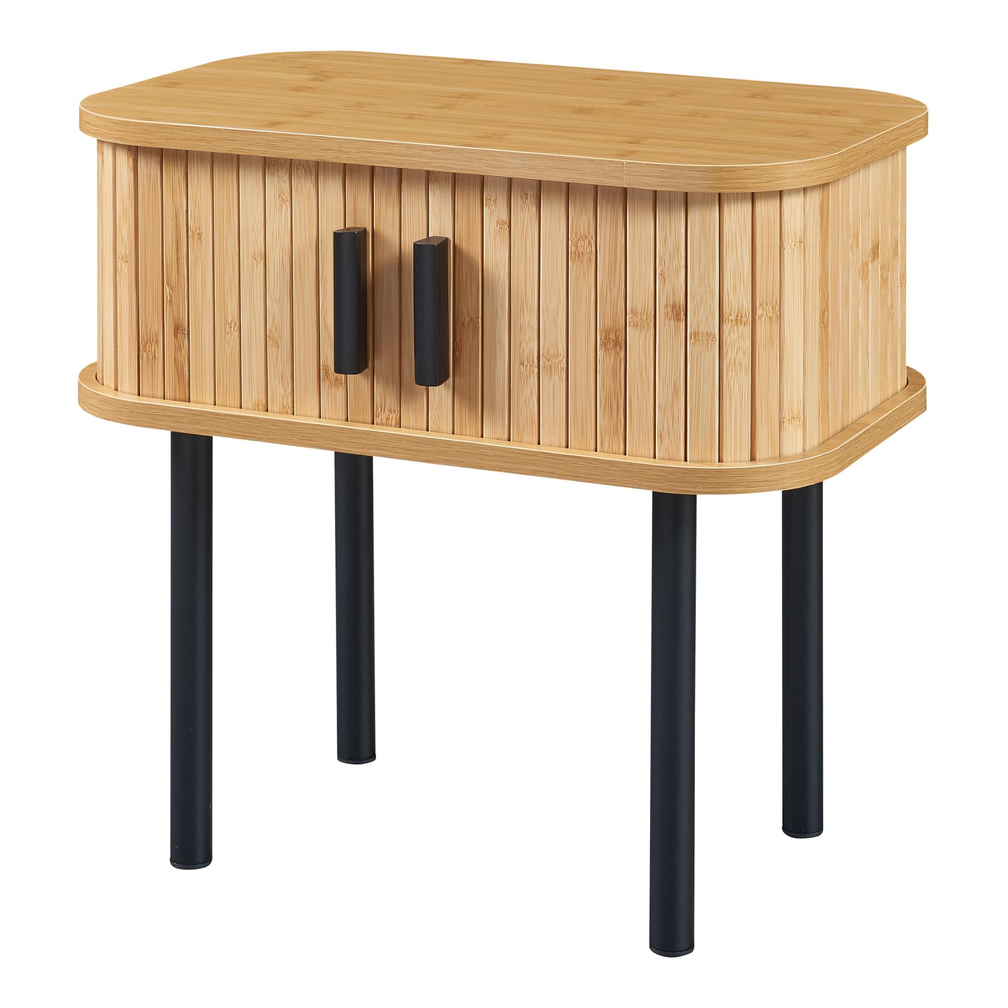 BEISTELLTISCH Tvedestrand - Schwarz/Naturfarben, Holzwerkstoff/Metall (48/30/45cm) - [en.casa]