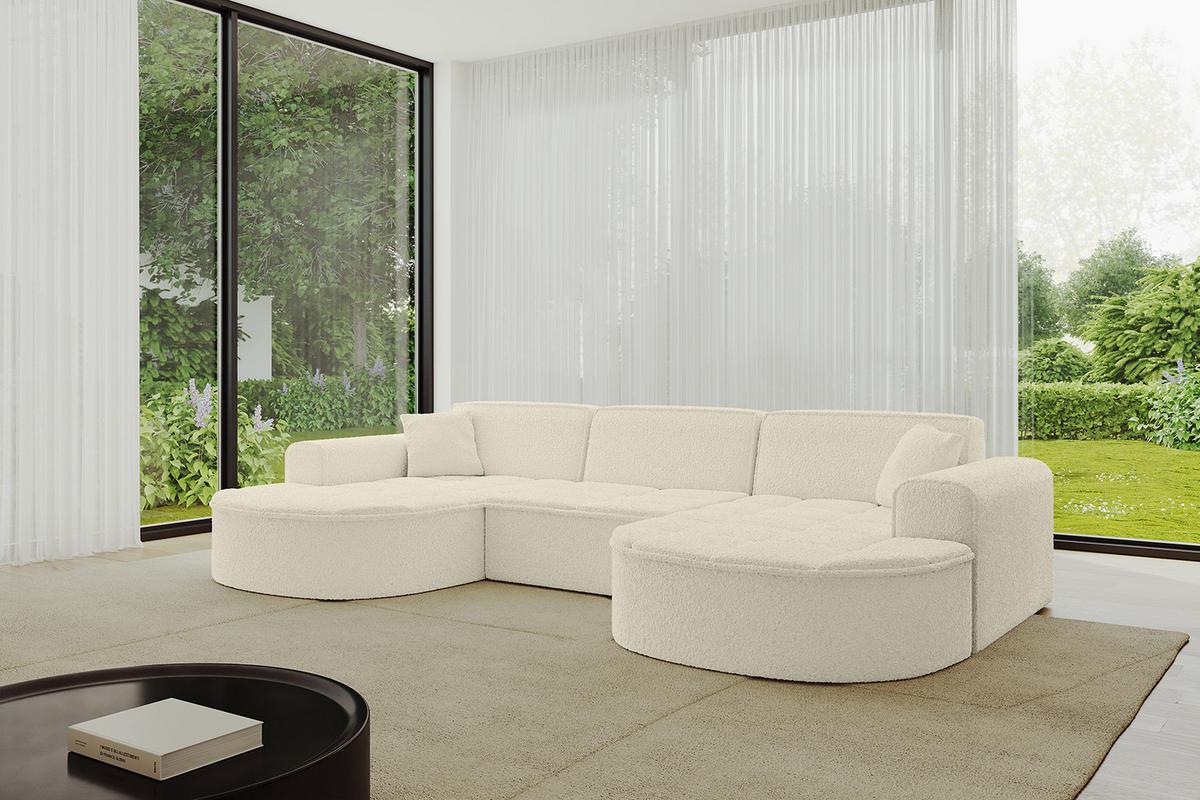 WOHNLANDSCHAFT TARO-U1 - 303x171x79,5 cm Beige - Beige, Holzwerkstoff/Textil (303/79.5/171cm) - ALTDECOR