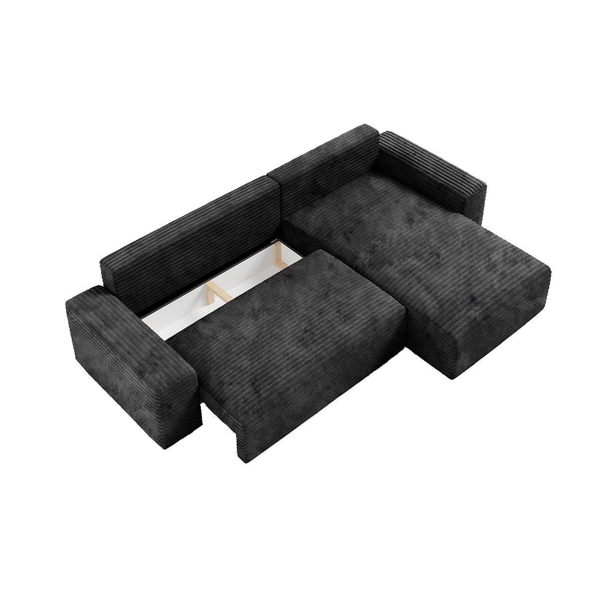 ECKSOFA Fabio 3 Sitzplätze Schwarz - Schwarz, Holz (300/185cm) - Petits-meubles