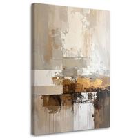 LEINWANDBILD, Beige goldene Abstrakt - Beige, Textil (30/45cm) - Feeby