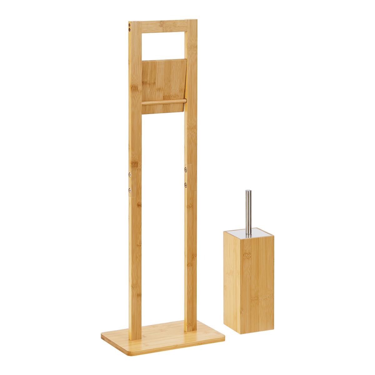 TOILETTENGARNITUR Västerås - Naturfarben, Holz (28/82.5/18cm) - [en.casa]