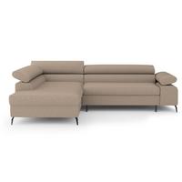 ECKSCHLAFSOFA Mellow mit Bettkasten, Hellbraun, links - Hellbraun/Schwarz, Textil (270/205cm) - Beautysofa
