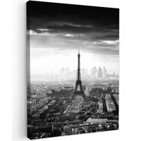 LEINWANDBILD Paris - Skyline - Eiffelturm - Stadt - Wolken Room Decor 30x40 cm - Dunkelgrau, Textil (30/40cm) - MuchoWow