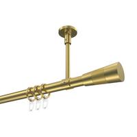 GARDINENSTANGE Sonette Tanara 120 cm, 1-läufig, 20 mm Ø Messing-Optik - Messingfarben/Goldfarben, Metall (120cm) - INTERDECO