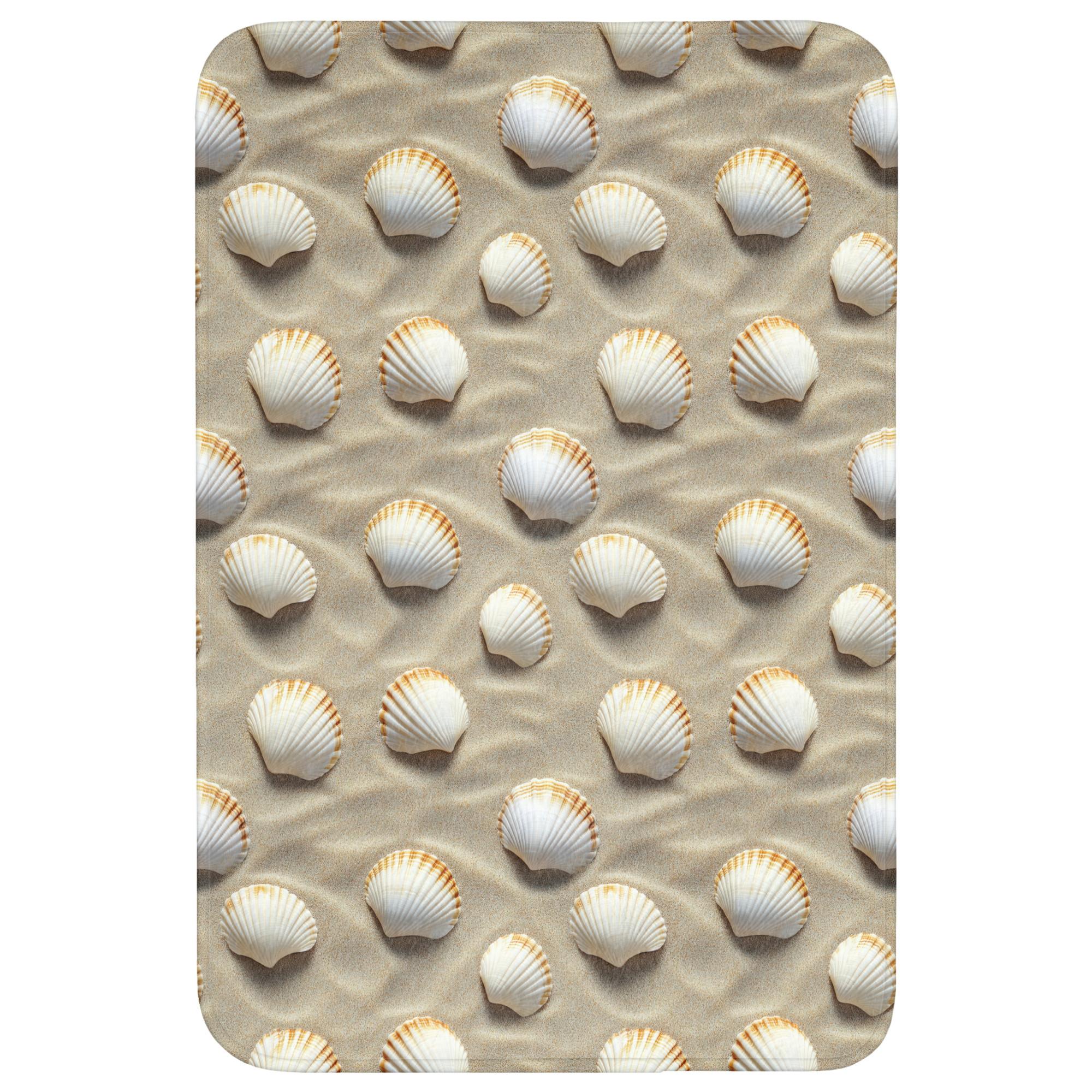 BADEMATTE Muscheln - Sand - Maritim Rutschfest 60x90 cm - Sandfarben, Textil (60/90cm) - OnlyWow