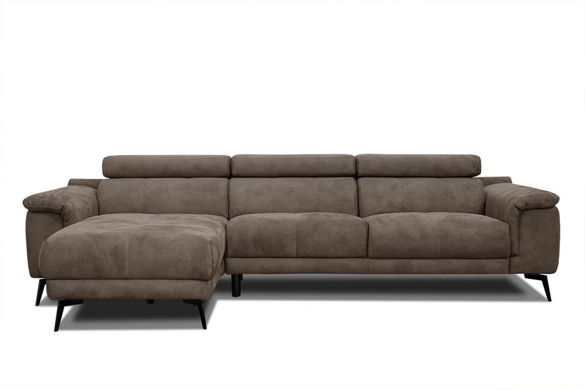 ECKSOFA FIERO 4-Sitzer, dunkelbraun - Dunkelbraun/Schwarz, Holzwerkstoff/Textil (158/269cm) - Wozimo