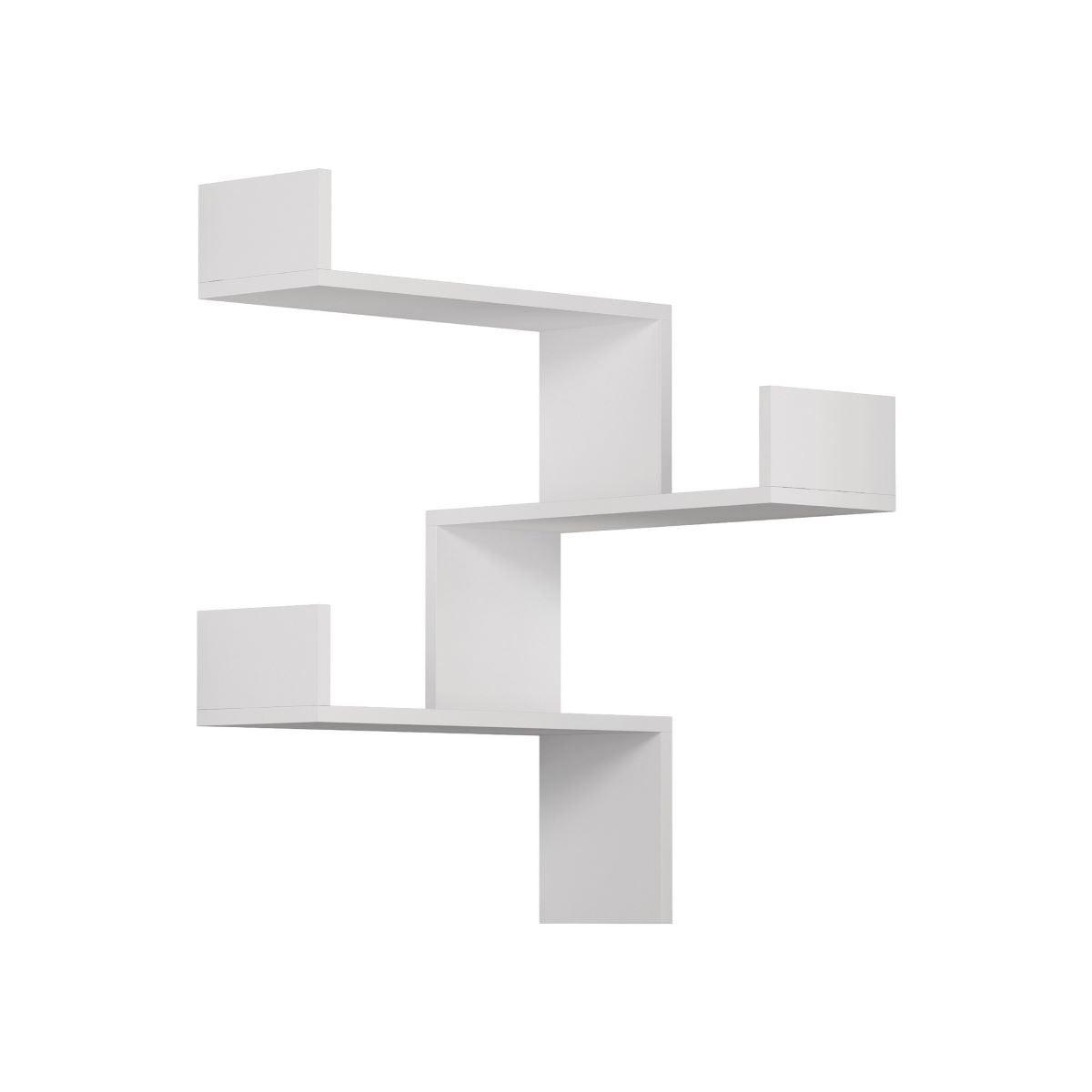 ECKREGAL mit 3 Regalen H90 cm - Luska - Weiß, Holzwerkstoff (60/90/14cm) - Calicosy