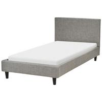 POLSTERBETT 90/200cm Hellgrau Fitou - Hellgrau, Textil (90/200cm) - Beliani