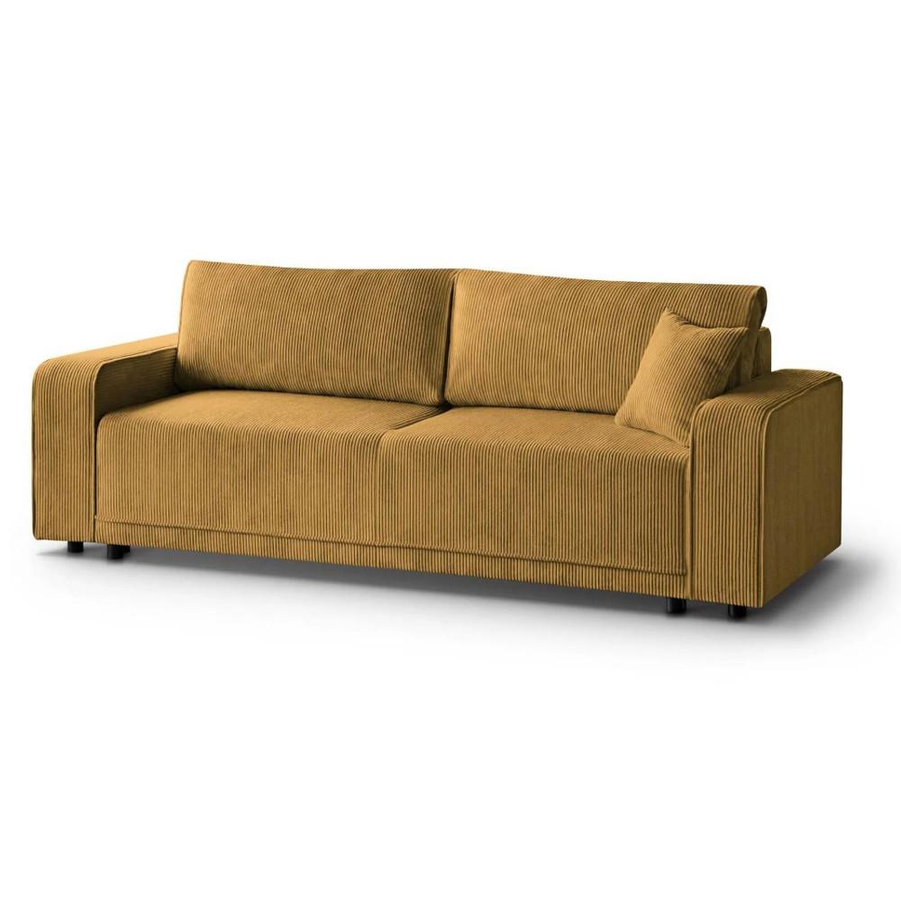 SCHLAFSOFA Primo 3-sitzer Gelb - Gelb, Textil (250/90/96cm) - Beautysofa