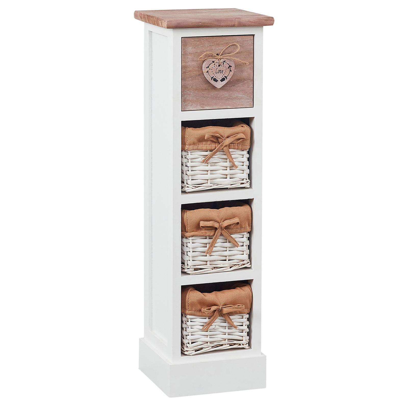 KOMMODE FLOWER weiß/braun - Weiß/Braun, Holz (21/70/21cm) - CARO-Möbel