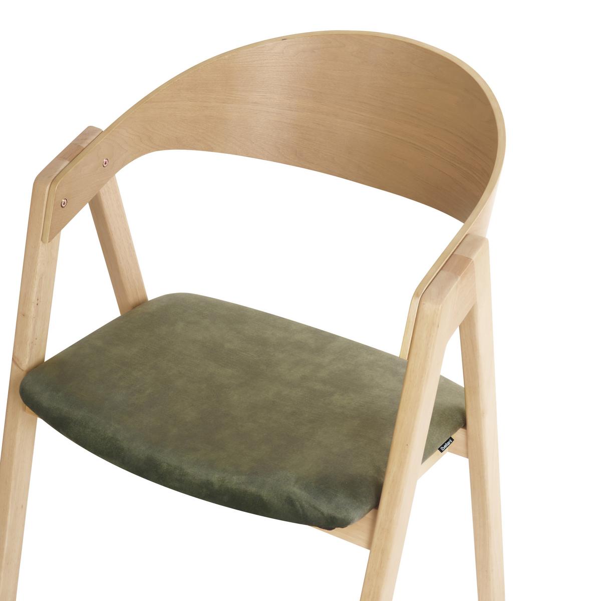 ESSZIMMERSTUHL 2er-Set Holz Dunkelgrün Yuba - Braun/Grün, Holzwerkstoff (56/79/61cm) - Beliani