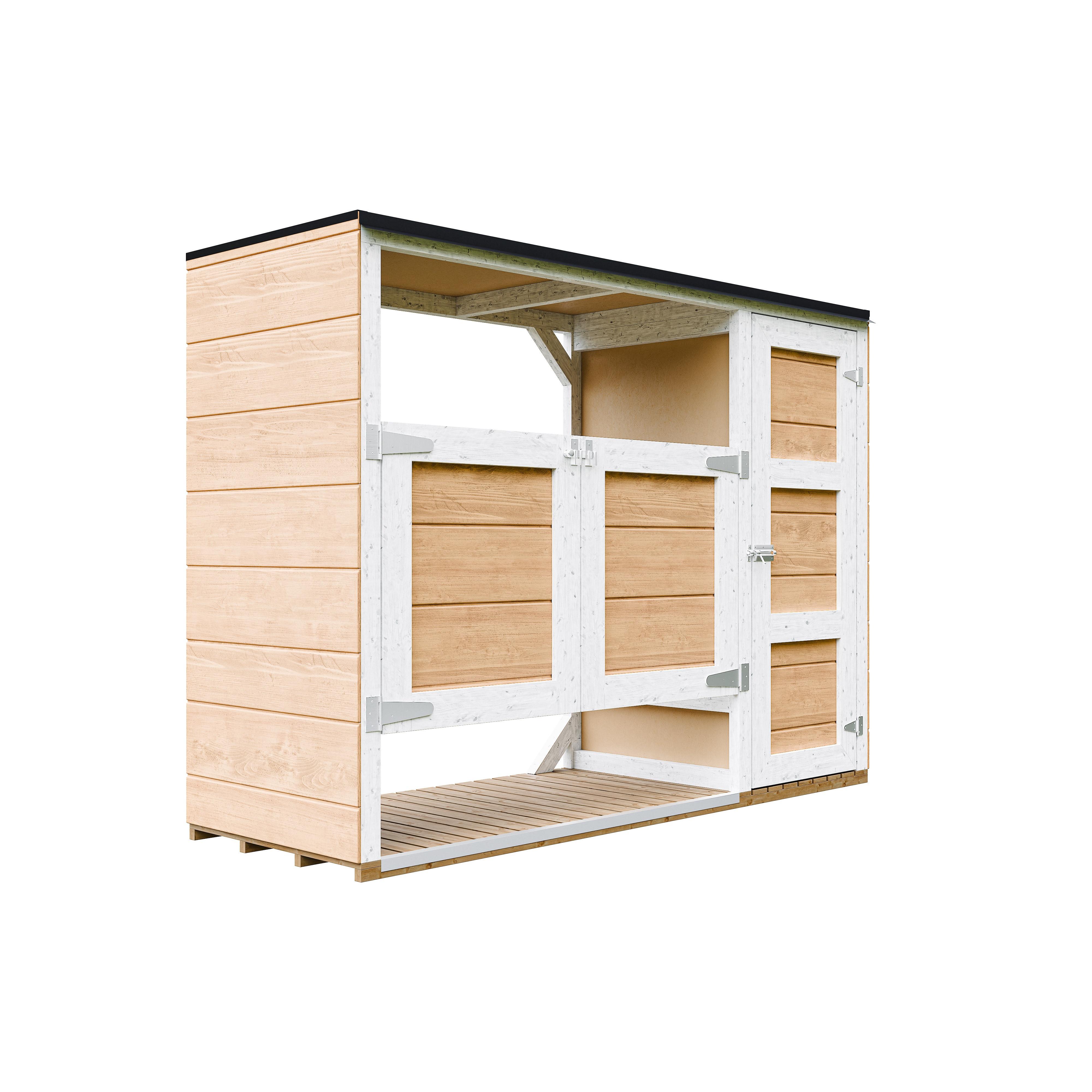 MÜLLTONNENBOX 2er 240L, M981A-HARVEST HONEY, aus wetterfestem LP Smartside Holz - Honig, Holz (217/159/75cm) - Timbela