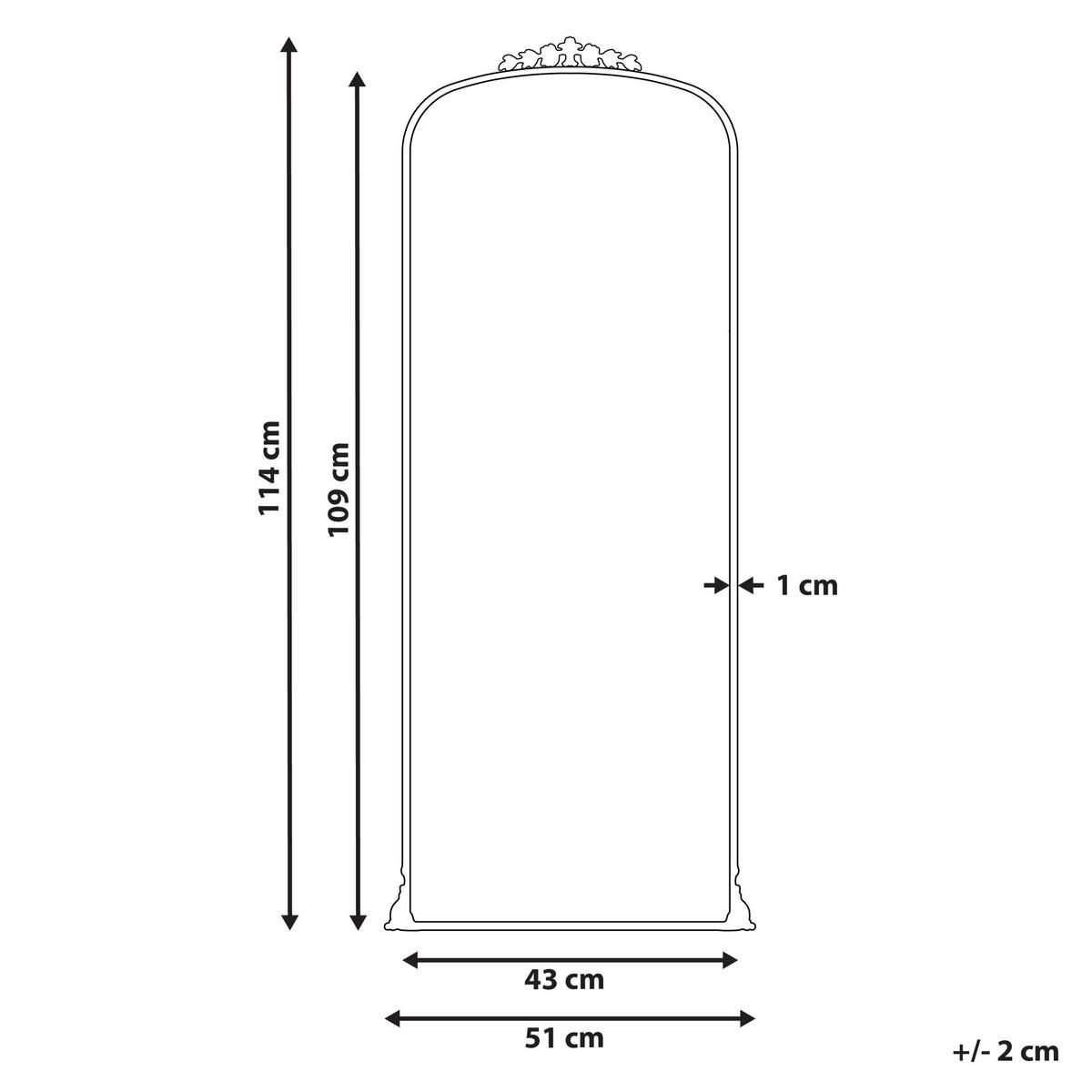 WANDSPIEGEL gold Metall 51/114 cm Livry - Goldfarben, Metall (51/114/3cm) - Beliani