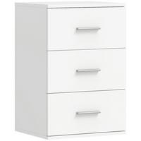 NACHTTISCH MDF Weiß - Silberfarben/Weiß, Holzwerkstoff/Metall (35/60/40cm) - HOMCOM