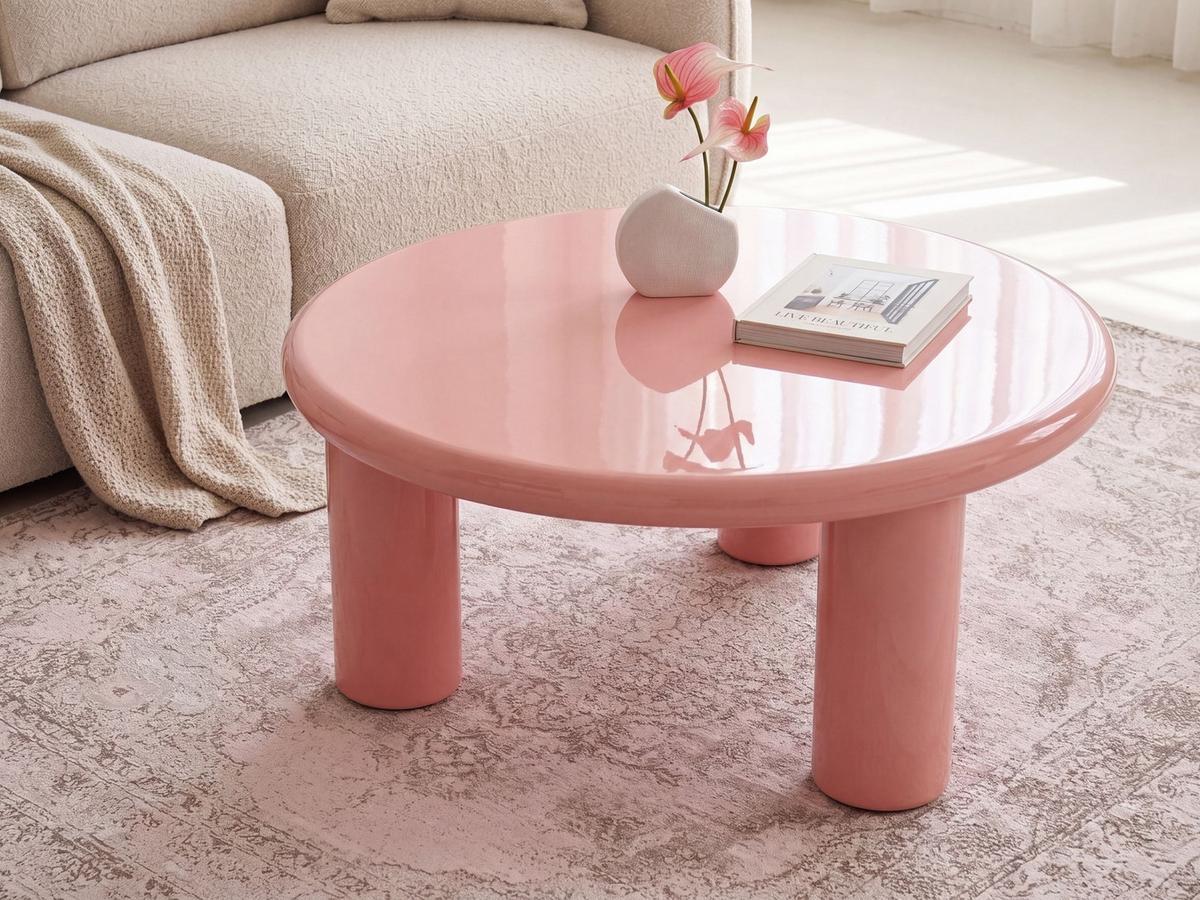 COUCHTISCH Rosa Itasca - Pink, Holzwerkstoff (80/80/35cm) - Beliani