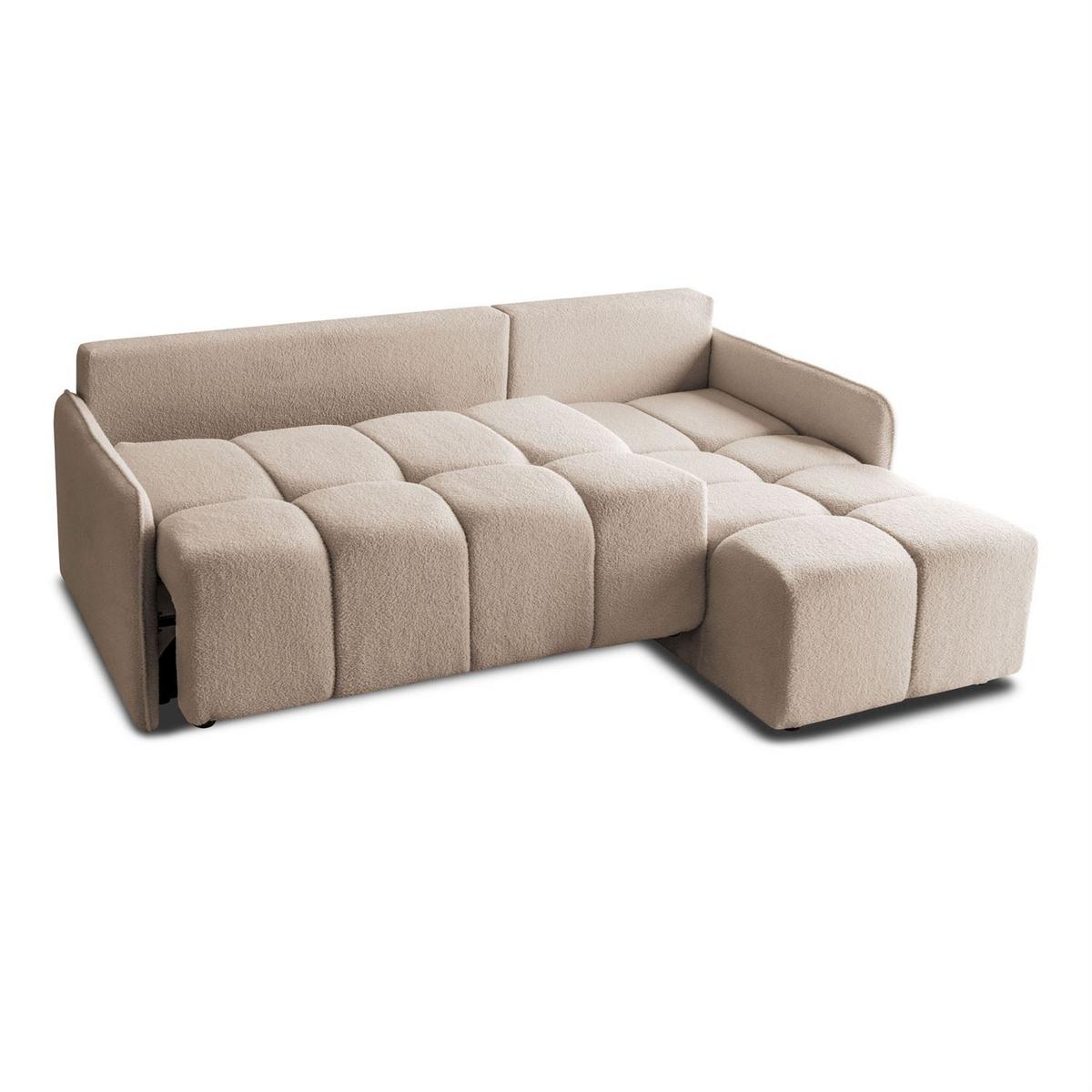AUSZIEHBARES Ecksofa GAMMA mit Schlaffunktion Quelle 05 - Beige, Textil (217/145cm) - Lookway