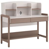 SCHREIBTISCH Boreo mit 2 Schubladen und Aufsatz mit 3 Regalboden, 120 cm, Kaschmir+Hellbraun - Kaschmir/Hellbraun, Holzwerkstoff/Metall (55/120/114cm) - Beautysofa