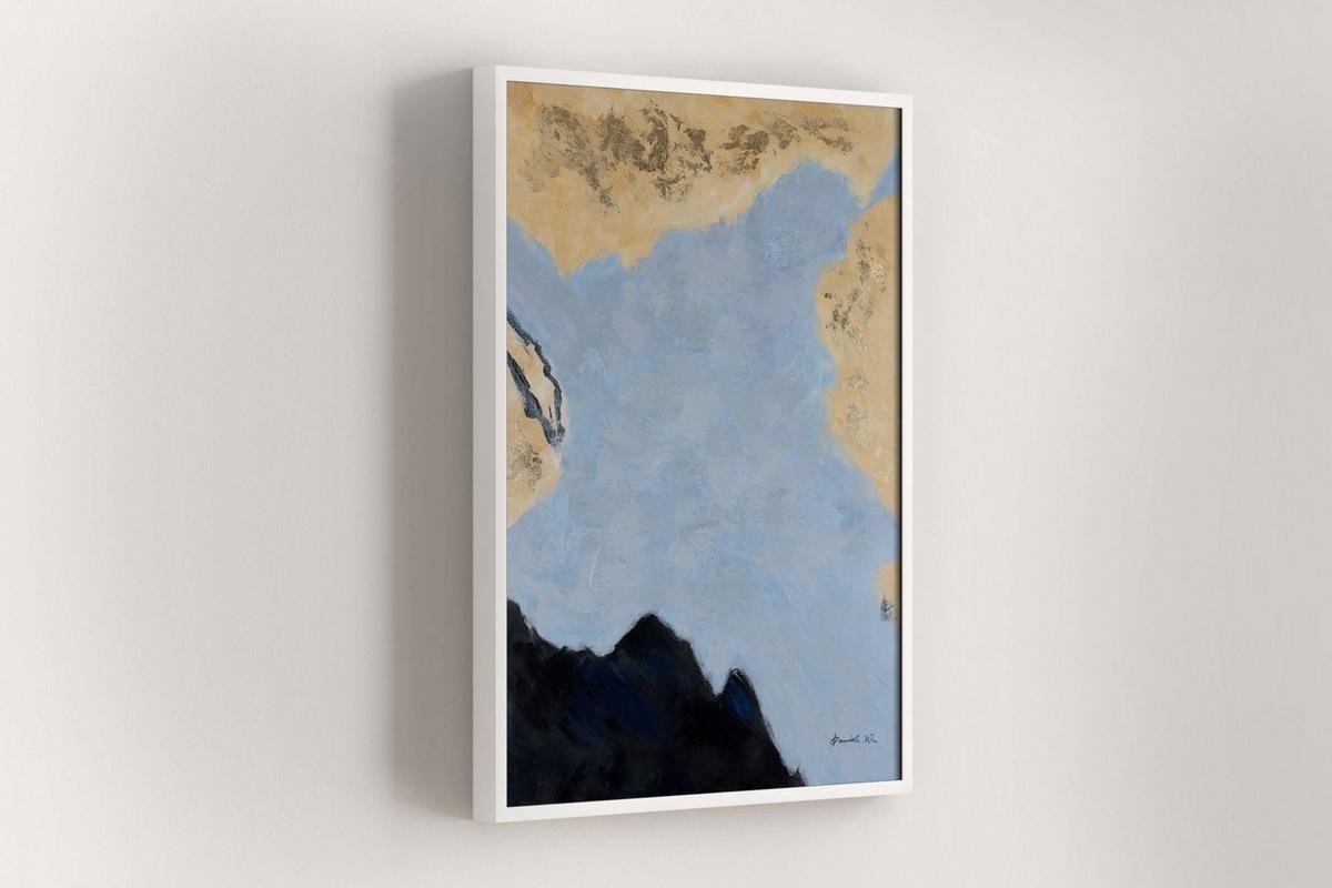 ACRYLBILD HANDGEMALT 75/100 cm - Blau, Holz/Textil (75/100cm) - KUNSTLOFT