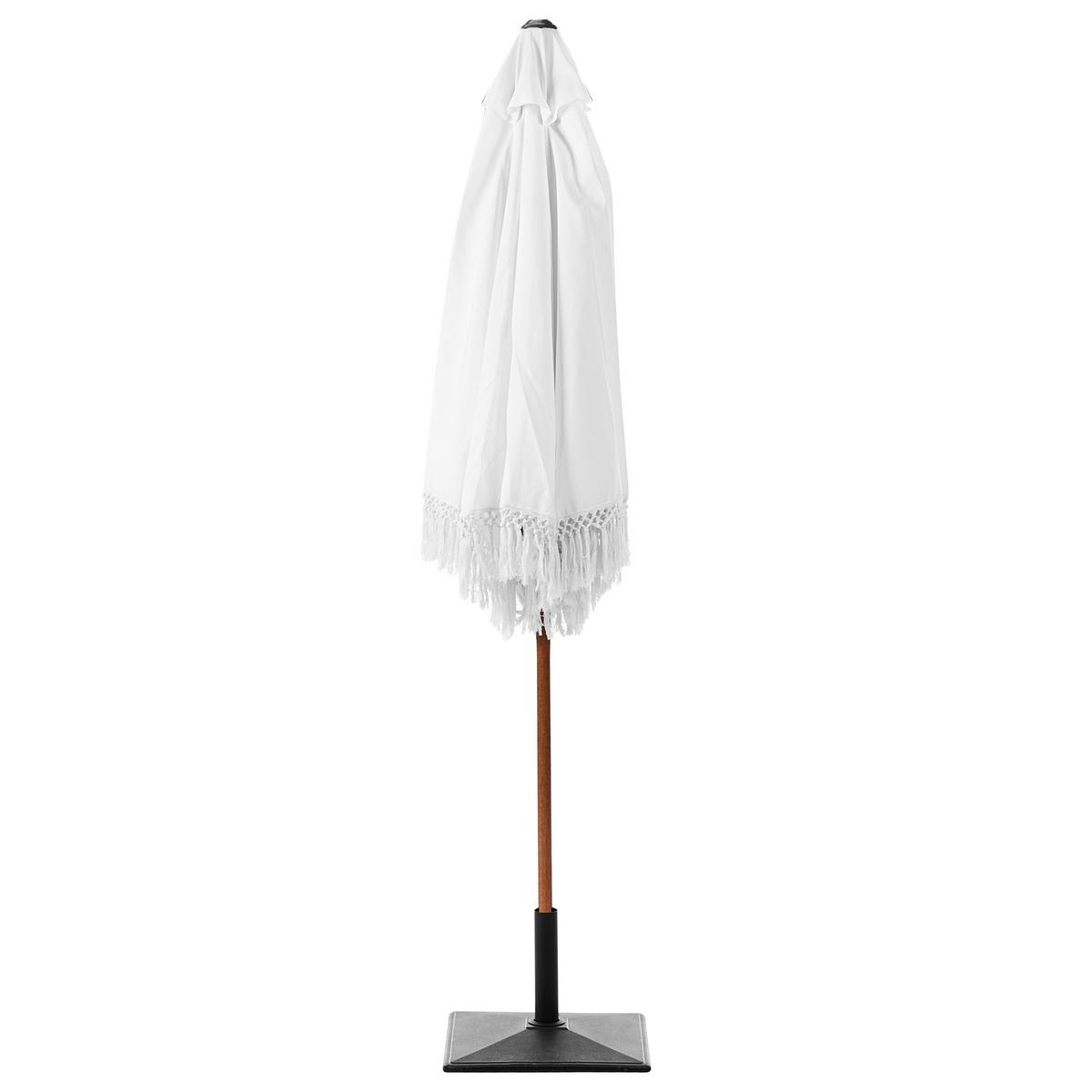 MARKTSCHIRM 258 cm Weiß Murasa - Weiß/Braun, Textil (258/258cm) - Beliani