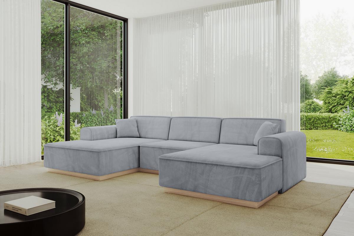 WOHNLANDSCHAFT IREA-U1 - 301x165x80 cm Grau - Titanfarben, Holzwerkstoff/Textil (301/80/165cm) - ALTDECOR
