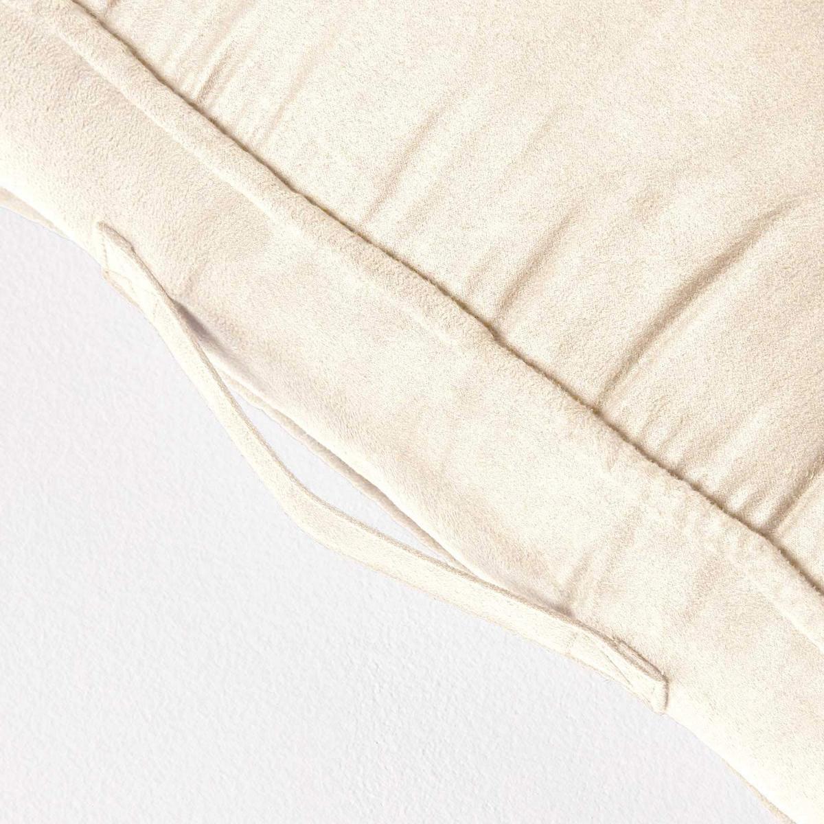 SITZKISSEN creme 50/50/10 cm – Sesselkissen, Velours - Creme, Textil (50/50/10cm) - Homescapes