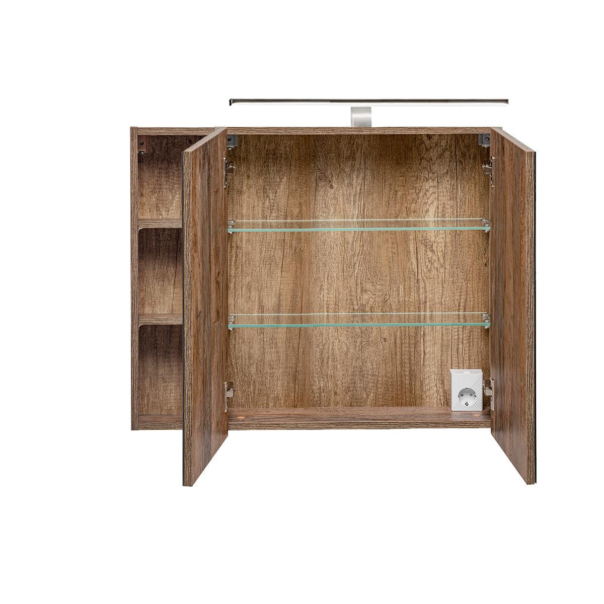 SPIEGELSCHRANK Éros Taupe - Taupe, Holzwerkstoff (80/65/17cm) - Petits-meubles