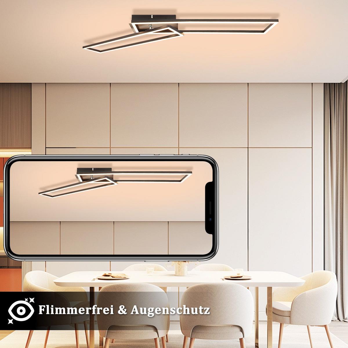 LED-DECKENLEUCHTE Fraser 102.5/18.5/7.3 cm - Schwarz, Metall (102.5/18.5/7.3cm) - Nettlife