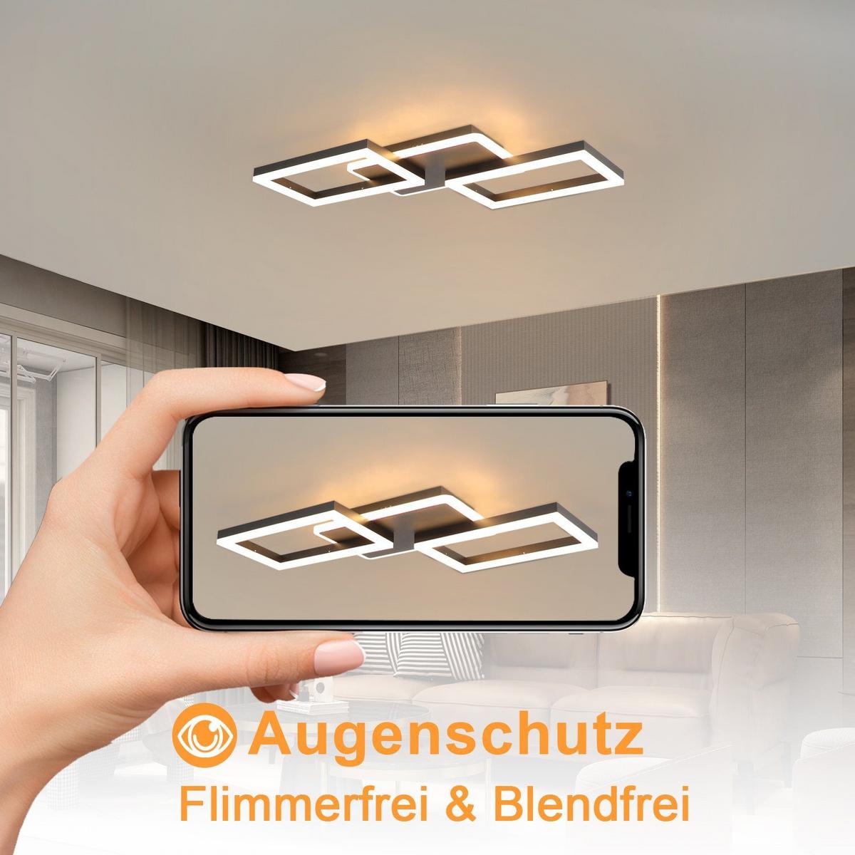 LED-DECKENLEUCHTE Marco 54/35/6 cm - Schwarz, Metall (54/35/6cm) - Nettlife